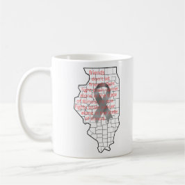 Taza De Café Concienciación sobre el cáncer cerebral en Illinoi