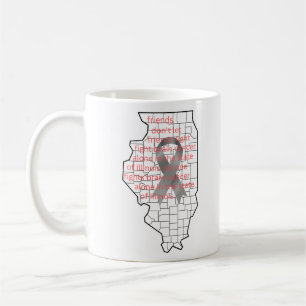 Taza De Café Concienciación sobre el cáncer cerebral en Illinoi