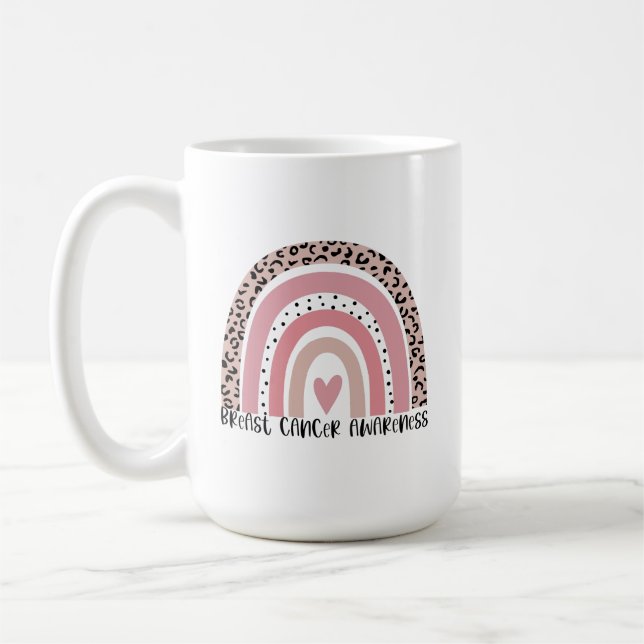 Taza De Café Concienciación sobre el cáncer de mama en arco iri (Izquierda)