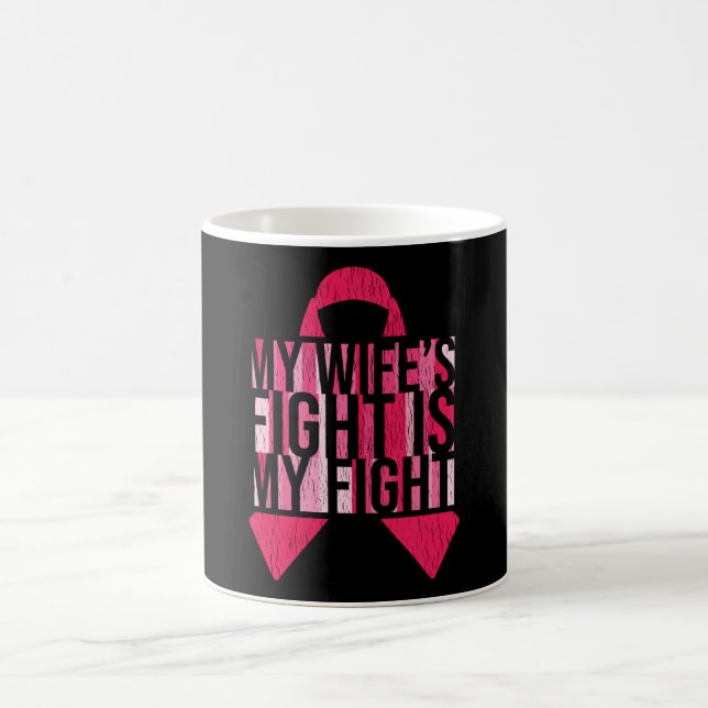 Taza De Café Concienciación sobre el cáncer de mama Esposa luch (Centro)