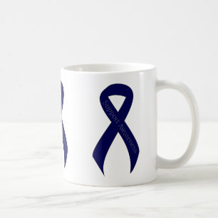 Taza De Café Concienciación sobre el soporte de cinta azul oscu