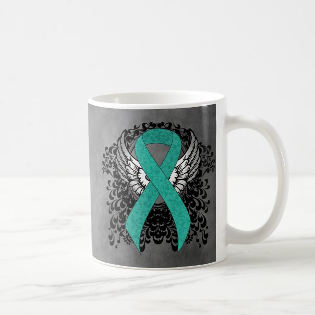 Taza De Café Concienciación sobre el soporte de cinta verde azu (Derecha)