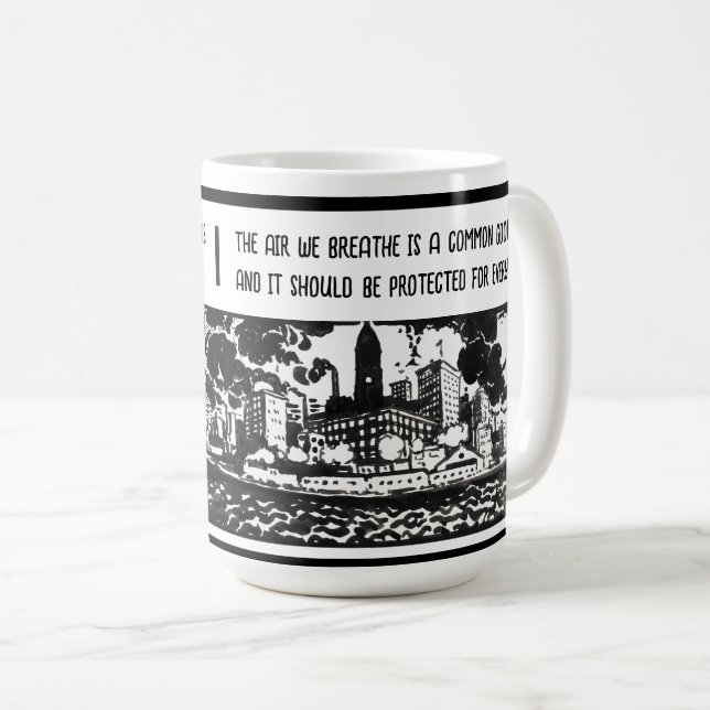 Taza De Café Concienciación sobre la contaminación del aire Reg (Anverso derecho)