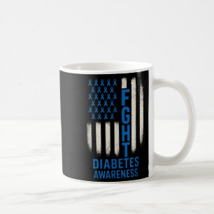 Taza De Café Concienciación sobre la diabetes - Apoyo de la ban