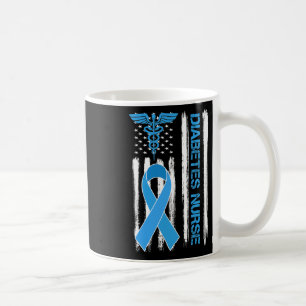 Taza De Café Concienciación sobre la diabetes Enfermera con ban