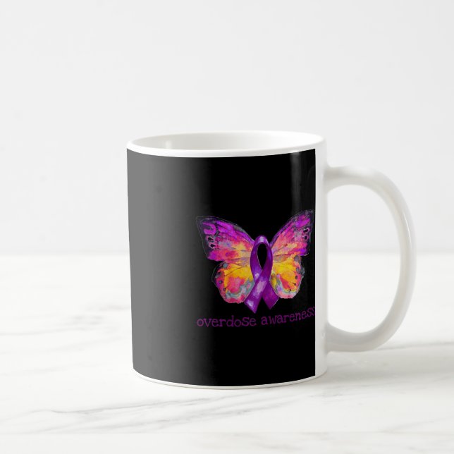 Taza De Café Concienciación sobre la sobredosis Dolor mariposa  (Derecha)
