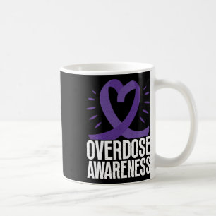 Taza De Café Concienciación Sobre La Sobredosis En Cinta Púrpur