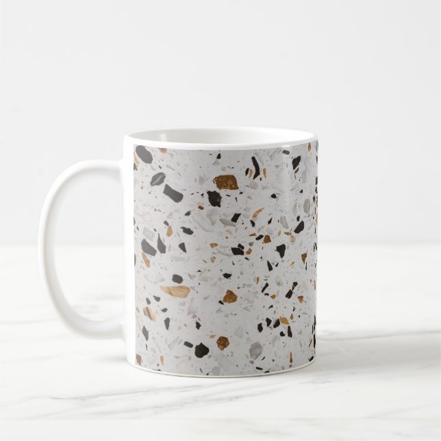Taza De Café Concierto de Terrazzo: Diseño abstracto de época (Izquierda)