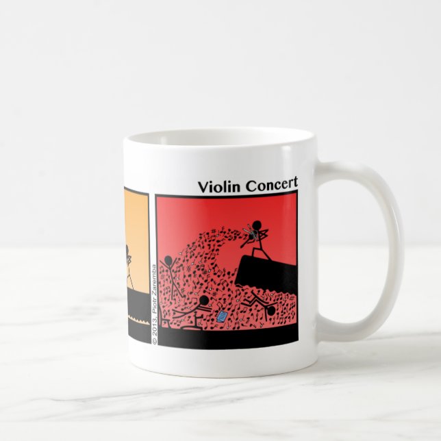 Taza De Café Concierto de violín gracioso Stickman Mug - 113 (Derecha)