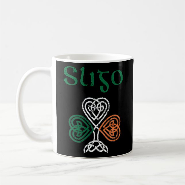 Taza De Café Condado De Sligo Shamrock Ireland Flag Craic Y Ceo (Izquierda)