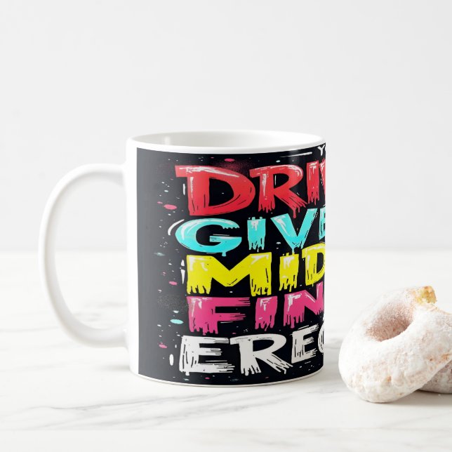 Taza De Café Conducir Me Da Una Erección Al Dedo Medio (Con donut)