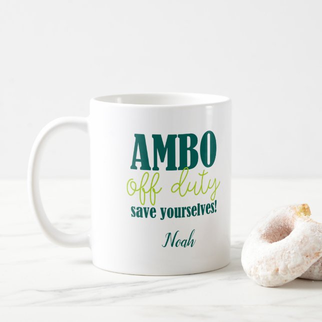Taza De Café Conductor de ambulancia de Ambo y jubilación param (Con donut)
