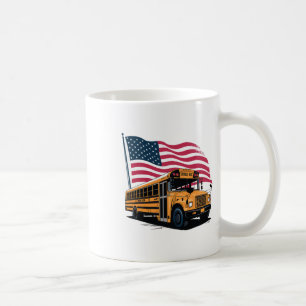 Taza De Café Conductor de Autobús Escolar Bandera de EE. UU.