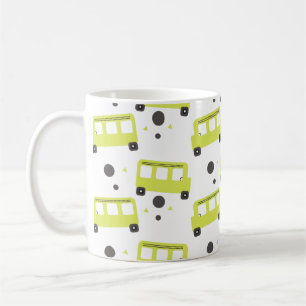 Taza De Café Conductor de Autobús Escolar Confeti Amarillo Educ
