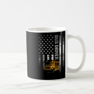 Taza De Café Conductor de autobús escolar EE. UU. Bandera ameri