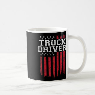 Taza De Café Conductor De Camión Bandera Estadounidense Patriot