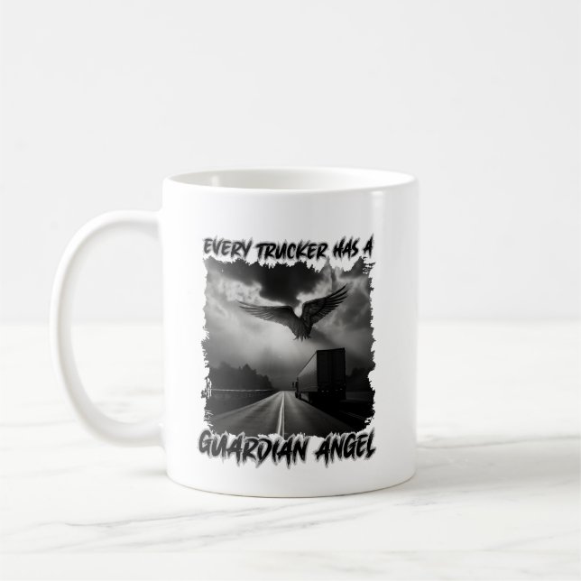 Taza De Café Conductor de camiones Guardian Angel Road Protecti (Izquierda)