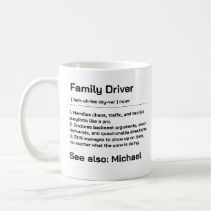 Taza De Café Conductor Personalizado de la Familia   Conducción
