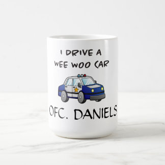 Taza De Café Conduzco una policía divertida de Wee Woo Car