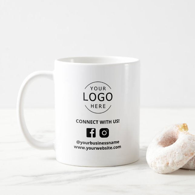 Taza De Café Conéctate Con Nosotros, Social Media Marketing Tu  (Con donut)