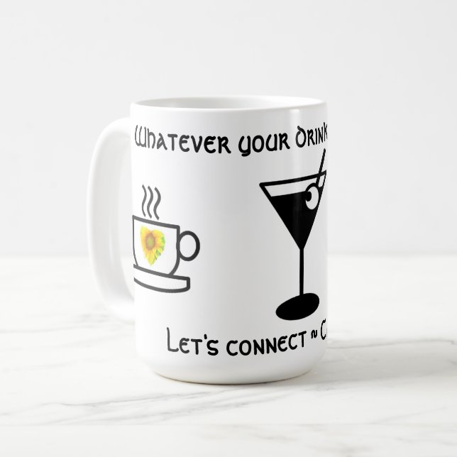 Taza De Café Conectémonos-llámame - Bebida a larga distancia (Anverso izquierdo)