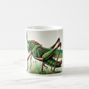 Taza De Café Coneheaded grasshopper 160724IREF218 - Watercolor