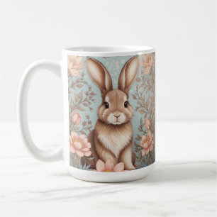 Taza De Café Conejito Bebé Floral Pastel Encantador