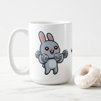 Taza De Café Conejito de Fitness Adorable Entrenamiento para Ni
