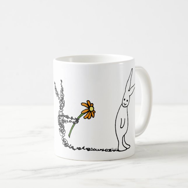 Taza De Café Conejito de la flor (Anverso derecho)