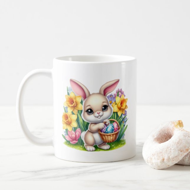 Taza De Café Conejito de Pascua  (Con donut)