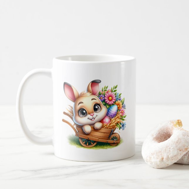 Taza De Café Conejito de Pascua  (Con donut)