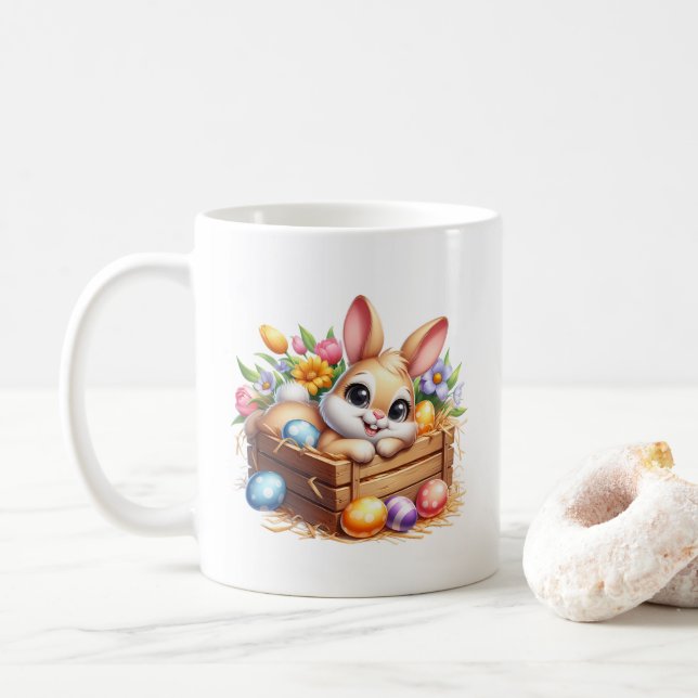Taza De Café Conejito de Pascua  (Con donut)