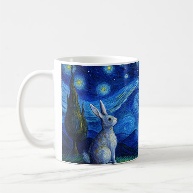 Taza De Café conejito de Pascua en la Noche Starry (Izquierda)