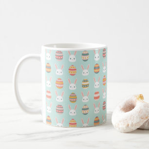 Taza De Café Conejito de Pascua pastel adorable y huevo