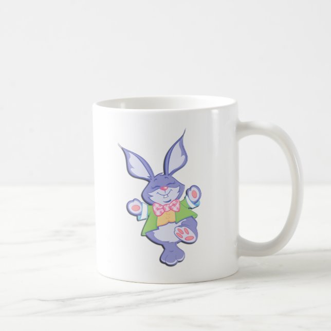 Taza De Café Conejito de pascua púrpura de baile (Derecha)