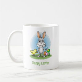 Taza De Café Conejito de Pascua y la gallina linda