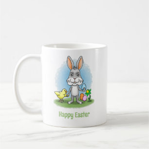 Taza De Café Conejito de Pascua y la gallina linda