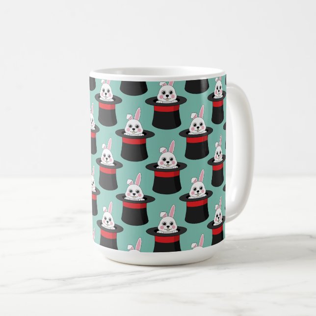 Taza De Café Conejito en el patrón Gorra del asistente (Anverso derecho)