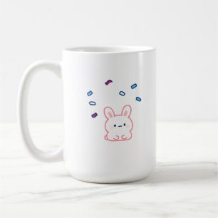 Taza De Café Conejito Lindo Bajo Lluvia de Dulces