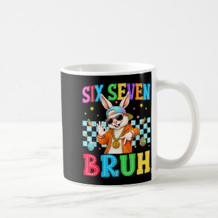 Taza De Café Conejito lindo seis siete bruh 6 7 meme 67 feliz p