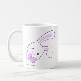 Taza De Café Conejito Morado Kawaii con Lazo