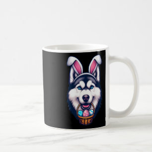 Taza De Café Conejito Oreja Husky Siberiano Dueño de Huevos de