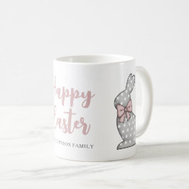 Taza De Café Conejito Rosa Lindo Feliz Pascua