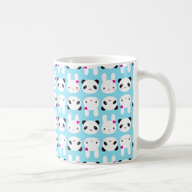 Taza De Café Conejito y panda lindos estupendos de Kawaii (Derecha)