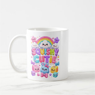 Taza De Café Conejitos Kawaii Lindos Suavecitos Nubes Arcoíris