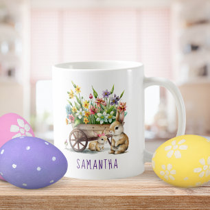 Taza De Café Conejitos Lindos Personalizados Pascua de Resurrec