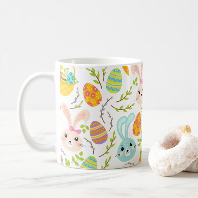 Taza De Café Conejitos -N- Cestas (Con donut)