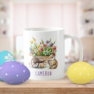 Taza De Café Conejitos Personalizados de Pascua