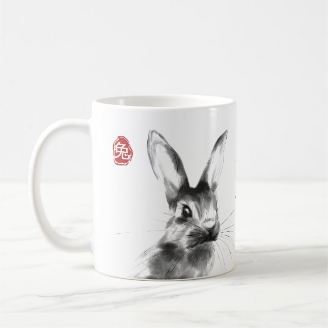 Taza De Café Conejo acuático Año Nuevo Lunar Chino 2023 (Izquierda)