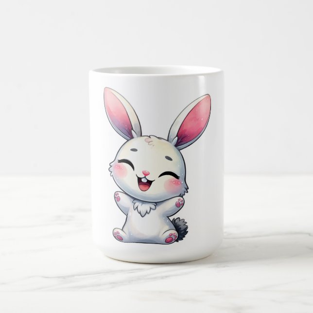 Taza De Café Conejo acuático feliz (Centro)